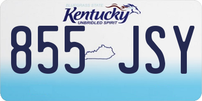 KY license plate 855JSY