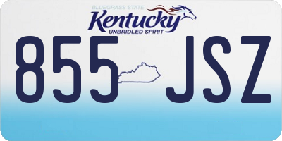 KY license plate 855JSZ