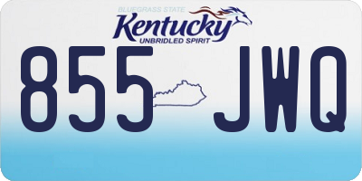 KY license plate 855JWQ