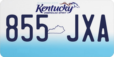 KY license plate 855JXA