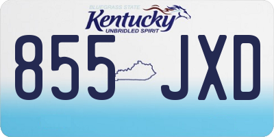 KY license plate 855JXD