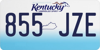 KY license plate 855JZE