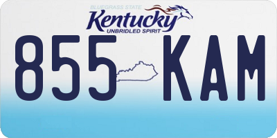 KY license plate 855KAM