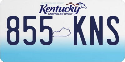 KY license plate 855KNS