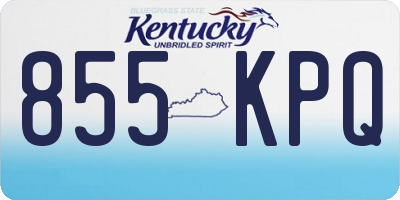 KY license plate 855KPQ