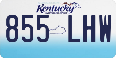 KY license plate 855LHW