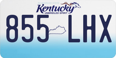 KY license plate 855LHX