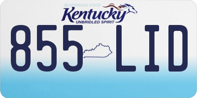 KY license plate 855LID