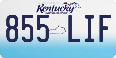 KY license plate 855LIF