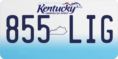 KY license plate 855LIG