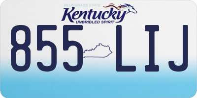 KY license plate 855LIJ
