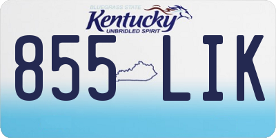 KY license plate 855LIK