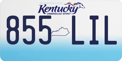 KY license plate 855LIL