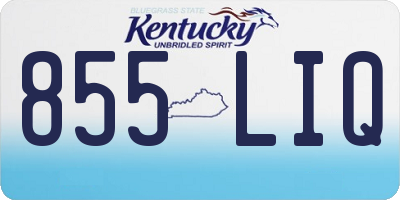 KY license plate 855LIQ
