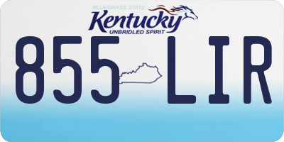 KY license plate 855LIR