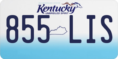 KY license plate 855LIS