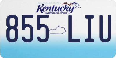 KY license plate 855LIU