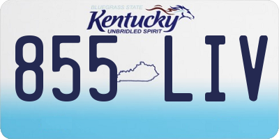 KY license plate 855LIV