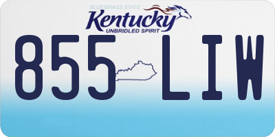 KY license plate 855LIW