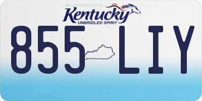 KY license plate 855LIY