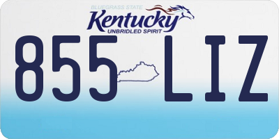 KY license plate 855LIZ