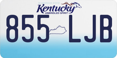 KY license plate 855LJB