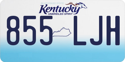KY license plate 855LJH