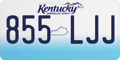 KY license plate 855LJJ