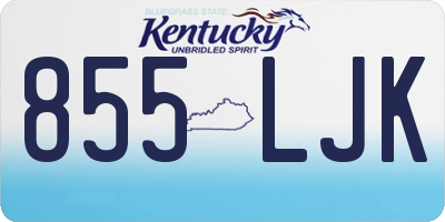 KY license plate 855LJK