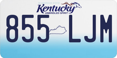 KY license plate 855LJM