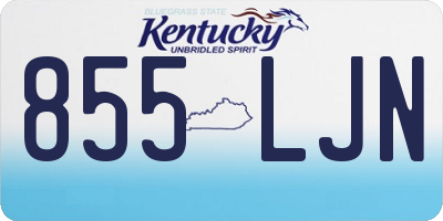 KY license plate 855LJN