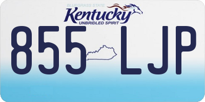 KY license plate 855LJP