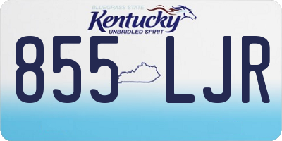 KY license plate 855LJR