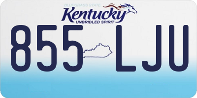KY license plate 855LJU