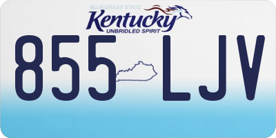 KY license plate 855LJV