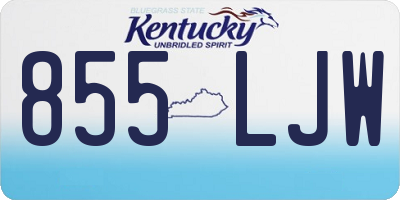 KY license plate 855LJW