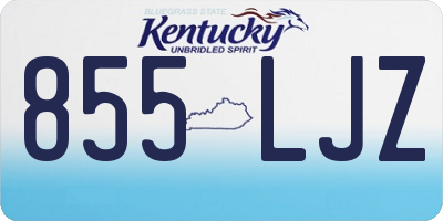 KY license plate 855LJZ