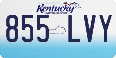 KY license plate 855LVY