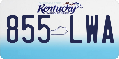 KY license plate 855LWA
