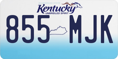 KY license plate 855MJK