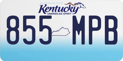 KY license plate 855MPB
