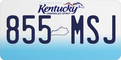 KY license plate 855MSJ