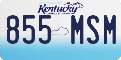 KY license plate 855MSM