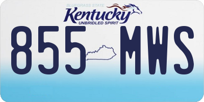 KY license plate 855MWS
