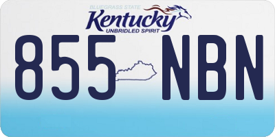 KY license plate 855NBN