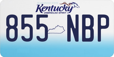 KY license plate 855NBP