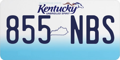 KY license plate 855NBS