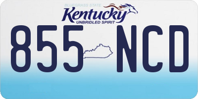 KY license plate 855NCD