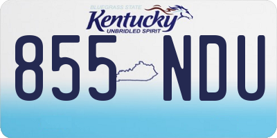 KY license plate 855NDU