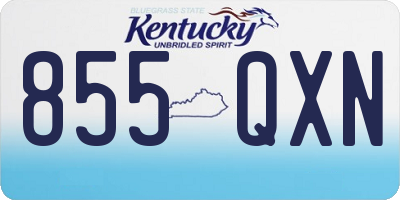 KY license plate 855QXN
